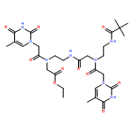 3,6,9,12-Tetraazapentadecanoic acid, 3,9-bis[2-(3,4-dihydro-5-methyl-2,4-dioxo-1(2H)-pyrimidinyl)acetyl]-14,14-dimethyl-7,13-dioxo-, ethyl ester