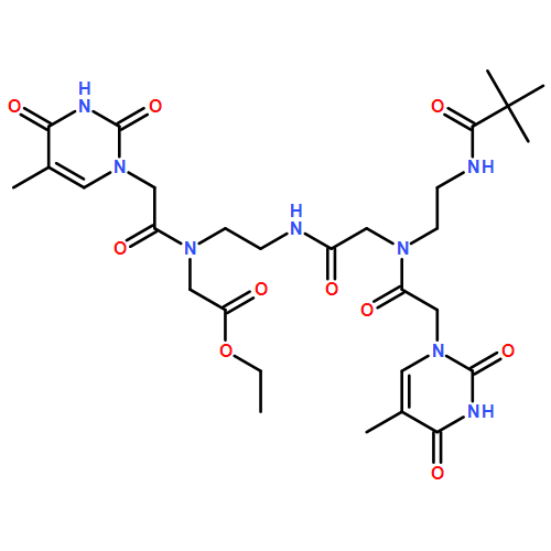 3,6,9,12-Tetraazapentadecanoic acid, 3,9-bis[2-(3,4-dihydro-5-methyl-2,4-dioxo-1(2H)-pyrimidinyl)acetyl]-14,14-dimethyl-7,13-dioxo-, ethyl ester