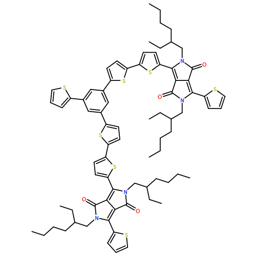 Pyrrolo[3,4-c]pyrrole-1,4-dione, 3,3'-[[5-(2-thienyl)-1,3-phenylene]bis([2,2'-bithiophene]-5',5-diyl)]bis[2,5-bis(2-ethylhexyl)-2,5-dihydro-6-(2-thienyl)-