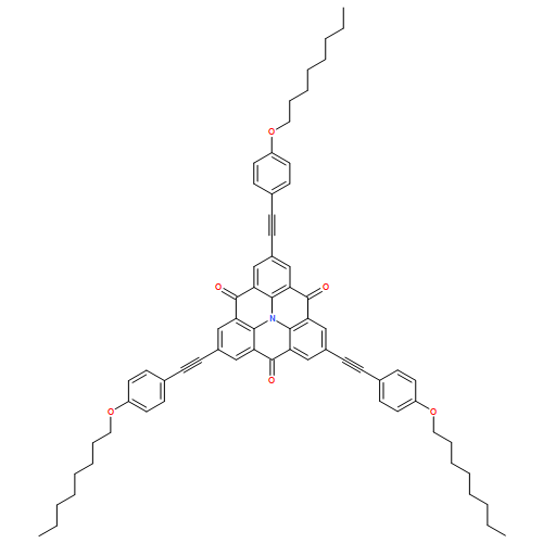 4H,8H,12H-Benzo[1,9]quinolizino[3,4,5,6,7-defg]acridine-4,8,12-trione, 2,6,10-tris[2-[4-(octyloxy)phenyl]ethynyl]-