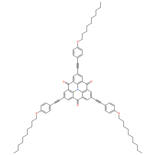 4H,8H,12H-Benzo[1,9]quinolizino[3,4,5,6,7-defg]acridine-4,8,12-trione, 2,6,10-tris[2-[4-(decyloxy)phenyl]ethynyl]-