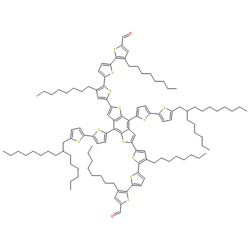 [2,2':5',2''-Terthiophene]-5-carboxaldehyde, 5'',5'''''-[4,8-bis[5'-(2-hexyldecyl)[2,2'-bithiophen]-5-yl]benzo[1,2-b:4,5-b']dithiophene-2,6-diyl]bis[3,3''-dioctyl-