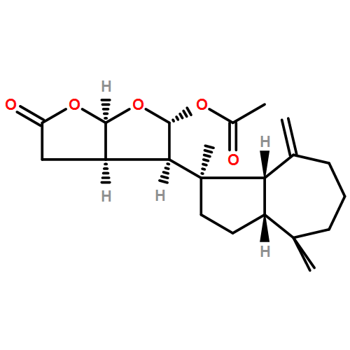 Furo[2,3-b]furan-2(3H)-one, 5-(acetyloxy)-4-[(1R,3aR,8aS)-decahydro-1,4,4-trimethyl-8-methylene-1-azulenyl]tetrahydro-, (3aR,4R,5R,6aR)-rel-