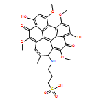 1-Propanesulfonic acid, 3-[(5,12-dihydro-6,11-dihydroxy-4,8,9,13-tetramethoxy-2-methyl-5,12-dioxo-1H-cyclohepta[ghi]perylen-1-yl)amino]-