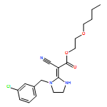 Acetic acid, 2-[1-[(3-chlorophenyl)methyl]-2-imidazolidinylidene]-2-cyano-, 2-butoxyethyl ester