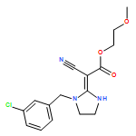 Acetic acid, 2-[1-[(3-chlorophenyl)methyl]-2-imidazolidinylidene]-2-cyano-, 2-methoxyethyl ester