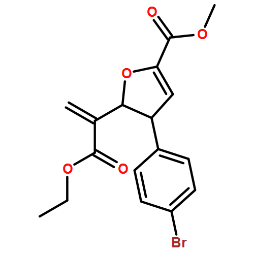 2-Furanacetic acid, 3-(4-bromophenyl)-2,3-dihydro-5-(methoxycarbonyl)-α-methylene-, ethyl ester, (2R,3S)-rel-