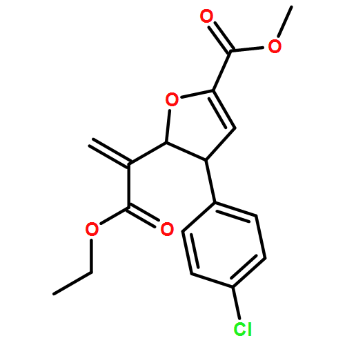 2-Furanacetic acid, 3-(4-chlorophenyl)-2,3-dihydro-5-(methoxycarbonyl)-α-methylene-, ethyl ester, (2R,3S)-rel-