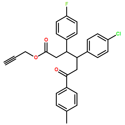 Benzenehexanoic acid, γ-(4-chlorophenyl)-β-(4-fluorophenyl)-4-methyl-ε-oxo-, 2-propyn-1-yl ester, (βR,γR)-rel-