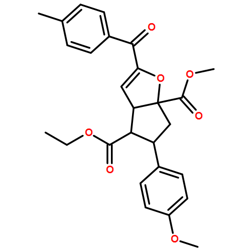 6aH-Cyclopenta[b]furan-4,6a-dicarboxylic acid, 3a,4,5,6-tetrahydro-5-(4-methoxyphenyl)-2-(4-methylbenzoyl)-, 4-ethyl 6a-methyl ester, (3aR,4S,5R,6aS)-rel-