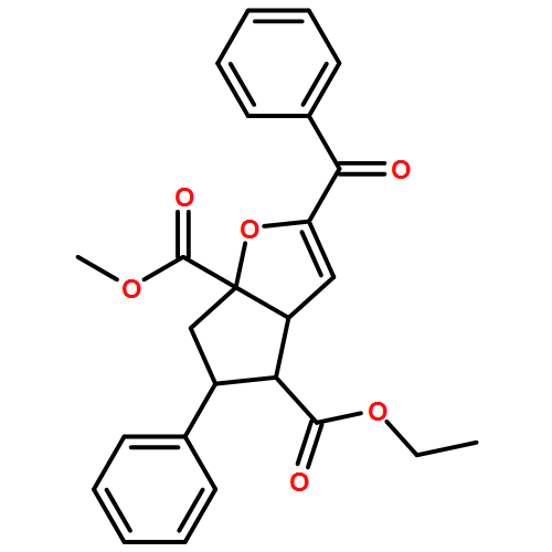 6aH-Cyclopenta[b]furan-4,6a-dicarboxylic acid, 2-benzoyl-3a,4,5,6-tetrahydro-5-phenyl-, 4-ethyl 6a-methyl ester, (3aR,4S,5R,6aS)-rel-