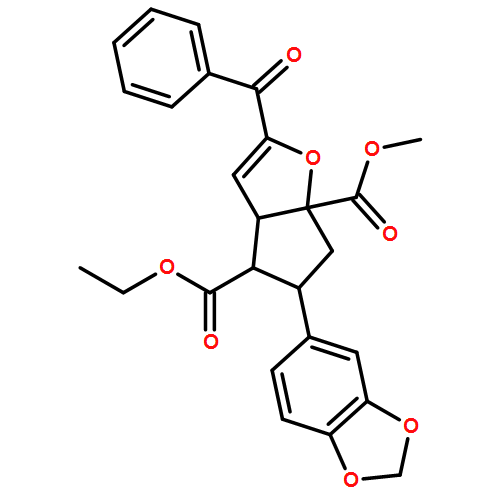 6aH-Cyclopenta[b]furan-4,6a-dicarboxylic acid, 5-(1,3-benzodioxol-5-yl)-2-benzoyl-3a,4,5,6-tetrahydro-, 4-ethyl 6a-methyl ester, (3aR,4S,5R,6aS)-rel-