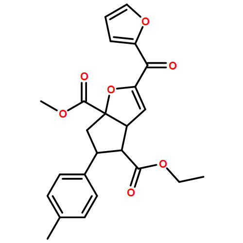 6aH-Cyclopenta[b]furan-4,6a-dicarboxylic acid, 2-(2-furanylcarbonyl)-3a,4,5,6-tetrahydro-5-(4-methylphenyl)-, 4-ethyl 6a-methyl ester, (3aR,4S,5R,6aS)-rel-