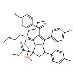 1-Pentalenecarboxylic acid, 5-(4-bromobenzoyl)-4-(4-bromophenyl)-1,2,3,6-tetrahydro-1-hydroxy-3-(4-methylphenyl)-6-(tributylphosphoranylidene)-, methyl ester, (1R,3R)-rel-