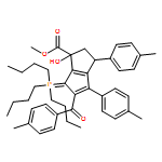 1-Pentalenecarboxylic acid, 1,2,3,6-tetrahydro-1-hydroxy-5-(4-methylbenzoyl)-3,4-bis(4-methylphenyl)-6-(tributylphosphoranylidene)-, methyl ester, (1R,3R)-rel-