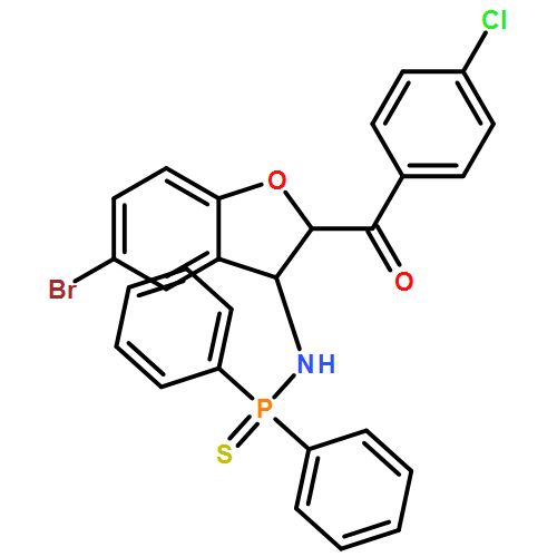 Phosphinothioic amide, N-[(2R,3R)-5-bromo-2-(4-chlorobenzoyl)-2,3-dihydro-3-benzofuranyl]-P,P-diphenyl-, rel-