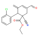 3-Cyclohexene-1-carboxylic acid, 6-(2-chlorophenyl)-1-cyano-3-formyl-5-methylene-, ethyl ester, (1R,6S)-rel-