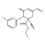 3-Cyclohexene-1-carboxylic acid, 6-(3-chlorophenyl)-1-cyano-3-formyl-5-methylene-, ethyl ester, (1R,6R)-rel-