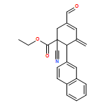 3-Cyclohexene-1-carboxylic acid, 1-cyano-3-formyl-5-methylene-6-(2-naphthalenyl)-, ethyl ester, (1R,6R)-rel-