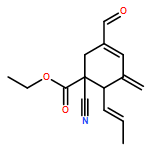 3-Cyclohexene-1-carboxylic acid, 1-cyano-3-formyl-5-methylene-6-(1E)-1-propen-1-yl-, ethyl ester, (1R,6S)-rel-