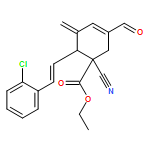 3-Cyclohexene-1-carboxylic acid, 6-[(1E)-2-(2-chlorophenyl)ethenyl]-1-cyano-3-formyl-5-methylene-, ethyl ester, (1R,6S)-rel-