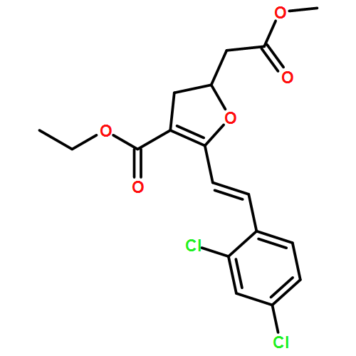 2-Furanacetic acid, 5-[(1E)-2-(2,4-dichlorophenyl)ethenyl]-4-(ethoxycarbonyl)-2,3-dihydro-, methyl ester