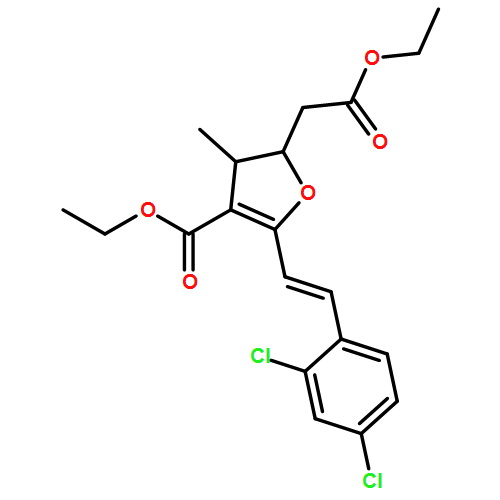 2-Furanacetic acid, 5-[(1E)-2-(2,4-dichlorophenyl)ethenyl]-4-(ethoxycarbonyl)-2,3-dihydro-3-methyl-, ethyl ester, (2R,3S)-rel-