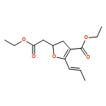 2-Furanacetic acid, 4-(ethoxycarbonyl)-2,3-dihydro-5-(1E)-1-propen-1-yl-, ethyl ester