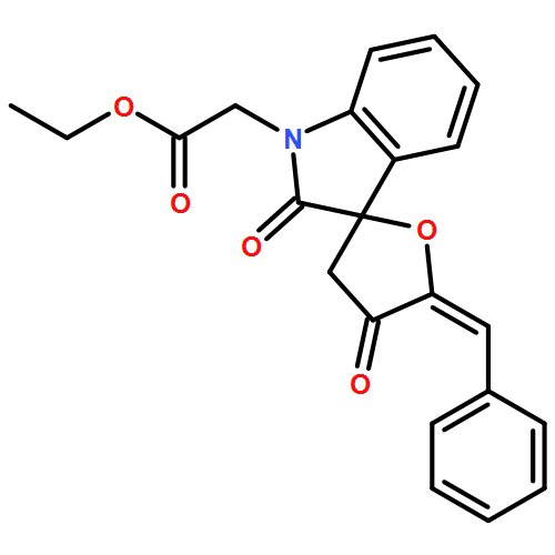 Spiro[furan-2(3H),3'-[3H]indole]-1'(2'H)-acetic acid, 4,5-dihydro-2',4-dioxo-5-(phenylmethylene)-, ethyl ester, (5Z)-