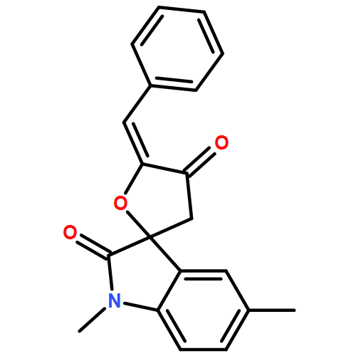 Spiro[furan-2(3H),3'-[3H]indole]-2',4(1'H,5H)-dione, 1',5'-dimethyl-5-(phenylmethylene)-, (5Z)-