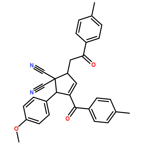 3-Cyclopentene-1,1-dicarbonitrile, 2-(4-methoxyphenyl)-3-(4-methylbenzoyl)-5-[2-(4-methylphenyl)-2-oxoethyl]-, (2R,5S)-