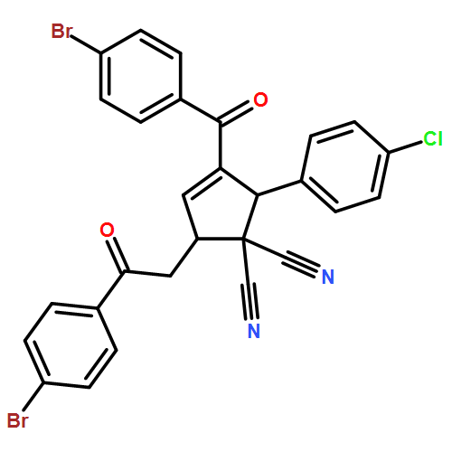 3-Cyclopentene-1,1-dicarbonitrile, 3-(4-bromobenzoyl)-5-[2-(4-bromophenyl)-2-oxoethyl]-2-(4-chlorophenyl)-, (2R,5S)-