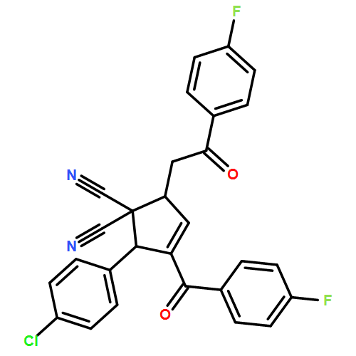 3-Cyclopentene-1,1-dicarbonitrile, 2-(4-chlorophenyl)-3-(4-fluorobenzoyl)-5-[2-(4-fluorophenyl)-2-oxoethyl]-, (2R,5S)-