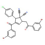 3-Cyclopentene-1,1-dicarbonitrile, 3-(3-bromobenzoyl)-5-[2-(3-bromophenyl)-2-oxoethyl]-2-(4-chlorophenyl)-, (2R,5S)-