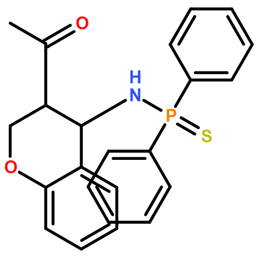 Phosphinothioic amide, N-[(3R,4R)-3-acetyl-3,4-dihydro-2H-1-benzopyran-4-yl]-P,P-diphenyl-, rel-