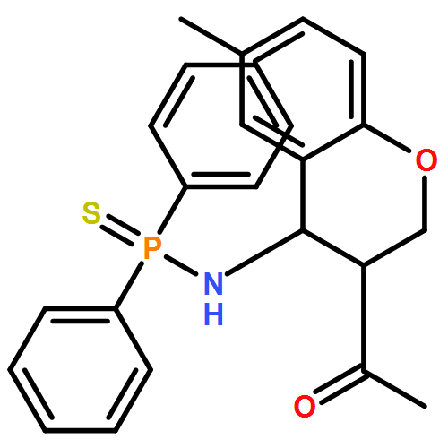 Phosphinothioic amide, N-[(3R,4S)-3-acetyl-3,4-dihydro-6-methyl-2H-1-benzopyran-4-yl]-P,P-diphenyl-, rel-