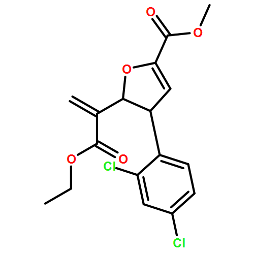 2-Furanacetic acid, 3-(2,4-dichlorophenyl)-2,3-dihydro-5-(methoxycarbonyl)-α-methylene-, ethyl ester, (2R,3S)-rel-