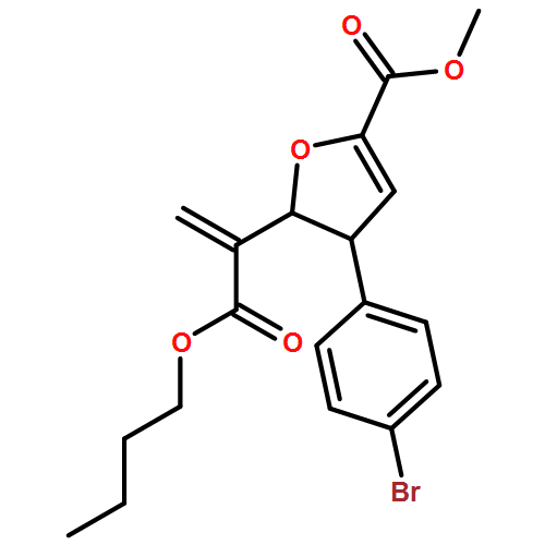 2-Furanacetic acid, 3-(4-bromophenyl)-2,3-dihydro-5-(methoxycarbonyl)-α-methylene-, butyl ester, (2R,3S)-rel-