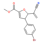 2-Furancarboxylic acid, 4-(4-bromophenyl)-5-(1-cyanoethenyl)-4,5-dihydro-, methyl ester, (4R,5S)-rel-