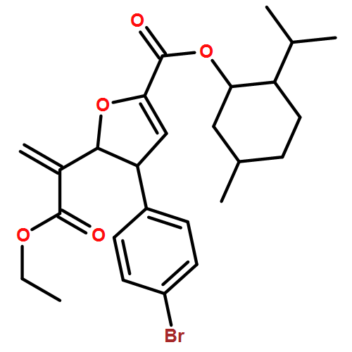 2-Furanacetic acid, 3-(4-bromophenyl)-2,3-dihydro-α-methylene-5-[[[(1R,2S,5R)-5-methyl-2-(1-methylethyl)cyclohexyl]oxy]carbonyl]-, ethyl ester, (2S,3R)-rel-