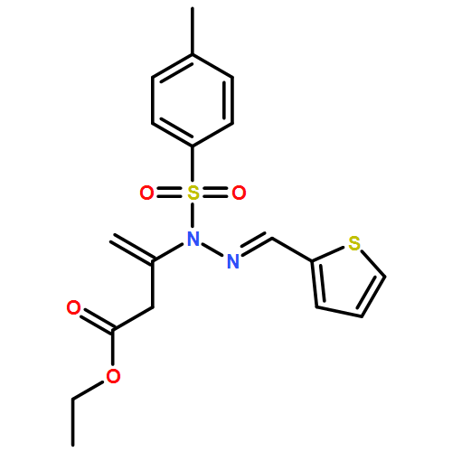 3-Butenoic acid, 3-[(2E)-1-[(4-methylphenyl)sulfonyl]-2-(2-thienylmethylene)hydrazinyl]-, ethyl ester