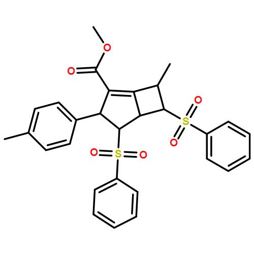 Bicyclo[3.2.0]hept-1-ene-2-carboxylic acid, 7-methyl-3-(4-methylphenyl)-4,6-bis(phenylsulfonyl)-, methyl ester, (3R,4S,5S,6S,7R)-rel-