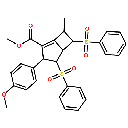 Bicyclo[3.2.0]hept-1-ene-2-carboxylic acid, 3-(4-methoxyphenyl)-7-methyl-4,6-bis(phenylsulfonyl)-, methyl ester, (3R,4S,5S,6S,7R)-rel-