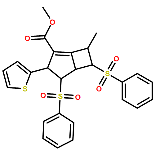 Bicyclo[3.2.0]hept-1-ene-2-carboxylic acid, 7-methyl-4,6-bis(phenylsulfonyl)-3-(2-thienyl)-, methyl ester, (3R,4R,5S,6S,7R)-rel-