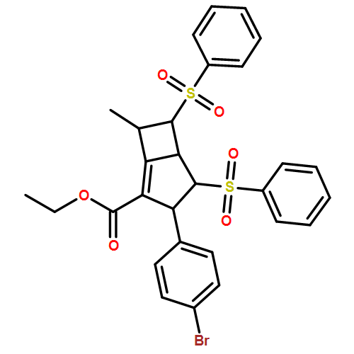 Bicyclo[3.2.0]hept-1-ene-2-carboxylic acid, 3-(4-bromophenyl)-7-methyl-4,6-bis(phenylsulfonyl)-, ethyl ester, (3R,4S,5S,6S,7R)-rel-