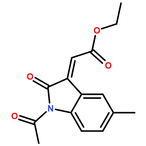 Acetic acid, 2-(1-acetyl-1,2-dihydro-5-methyl-2-oxo-3H-indol-3-ylidene)-, ethyl ester