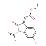 Acetic acid, 2-(1-acetyl-6-chloro-1,2-dihydro-2-oxo-3H-indol-3-ylidene)-, ethyl ester