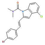 1H-Indole-1-carboxamide, 2-[(1E)-2-(4-bromophenyl)ethenyl]-4-chloro-N,N-dimethyl-