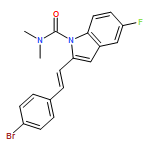 1H-Indole-1-carboxamide, 2-[(1E)-2-(4-bromophenyl)ethenyl]-5-fluoro-N,N-dimethyl-