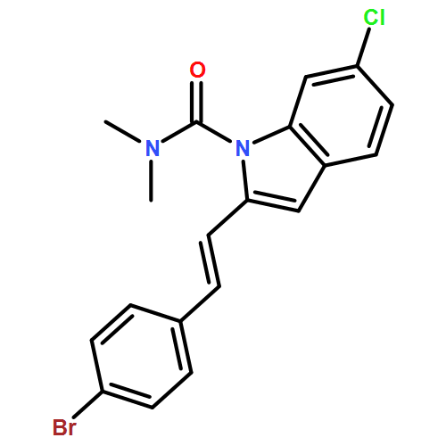 1H-Indole-1-carboxamide, 2-[(1E)-2-(4-bromophenyl)ethenyl]-6-chloro-N,N-dimethyl-